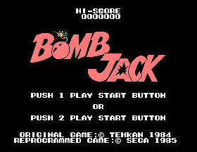 Bomb Jack Title Screen